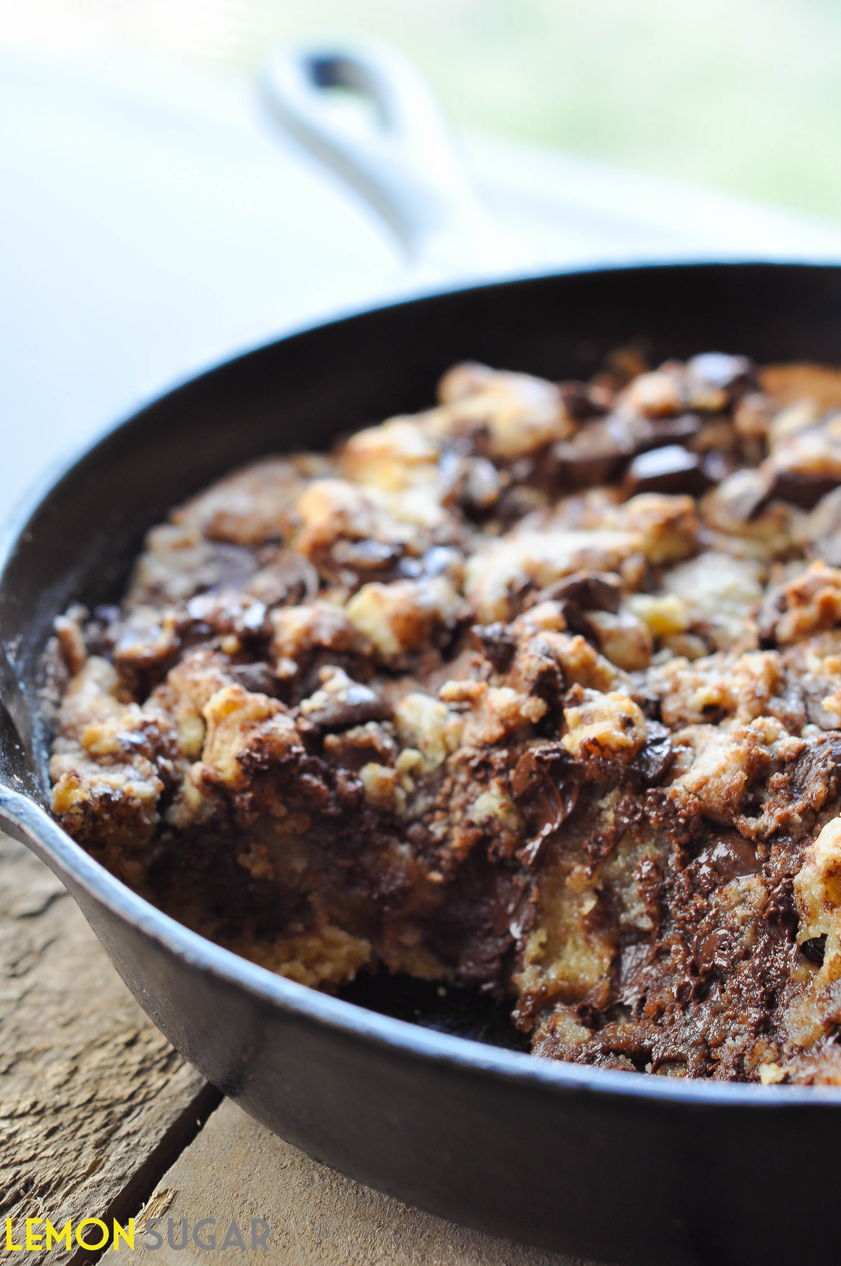 Gooey Chocolate Chip Skillet Cookie