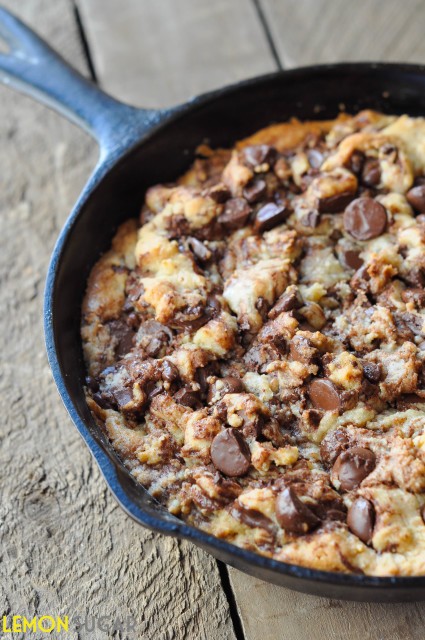 Dark Chocolate Chip Skillet Cookie | Lemon Sugar