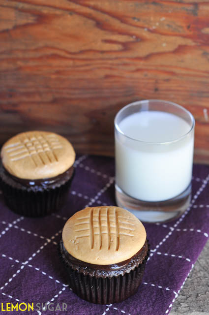 Chocolate Cupcakes with Peanut Butter Cookie Frosting