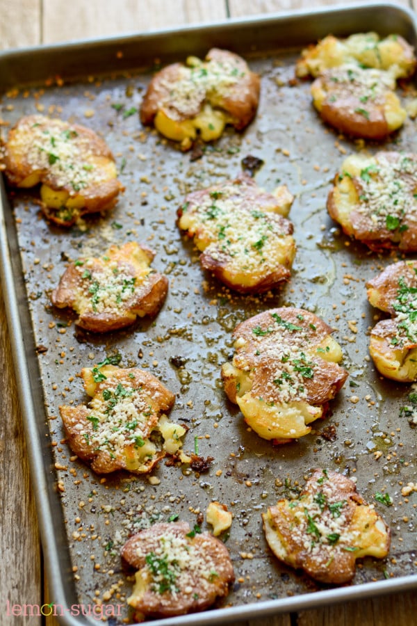 Smashed Roasted Potatoes | lemon-sugar.com