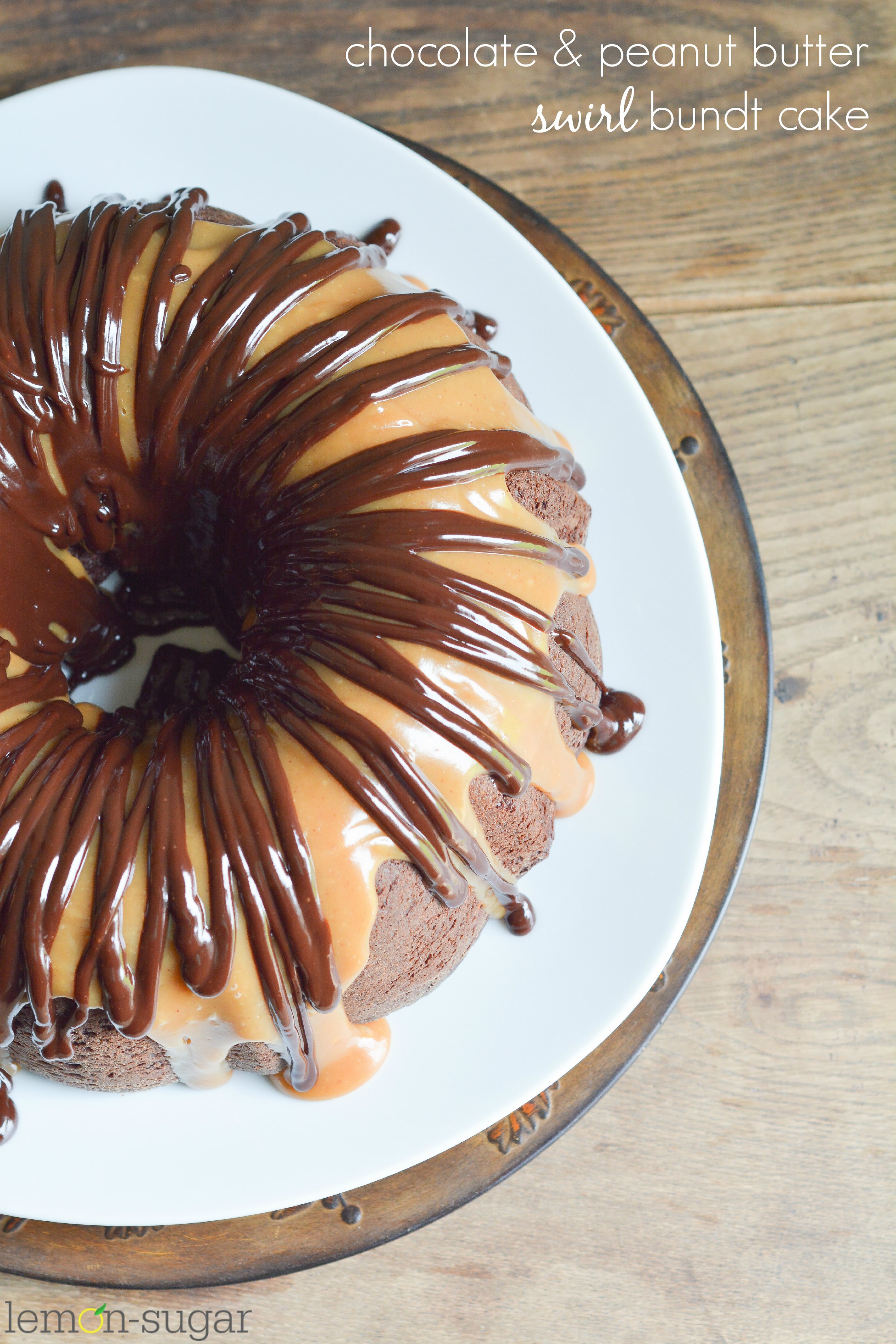 Chocolate Peanut Butter Swirl Bundt Cake