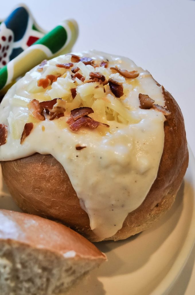 Baked Potato Soup in a Bread Bowl