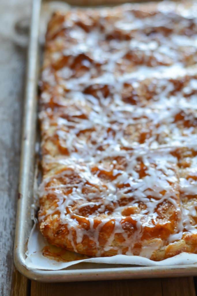 Salted Caramel Apple Slab Pie
